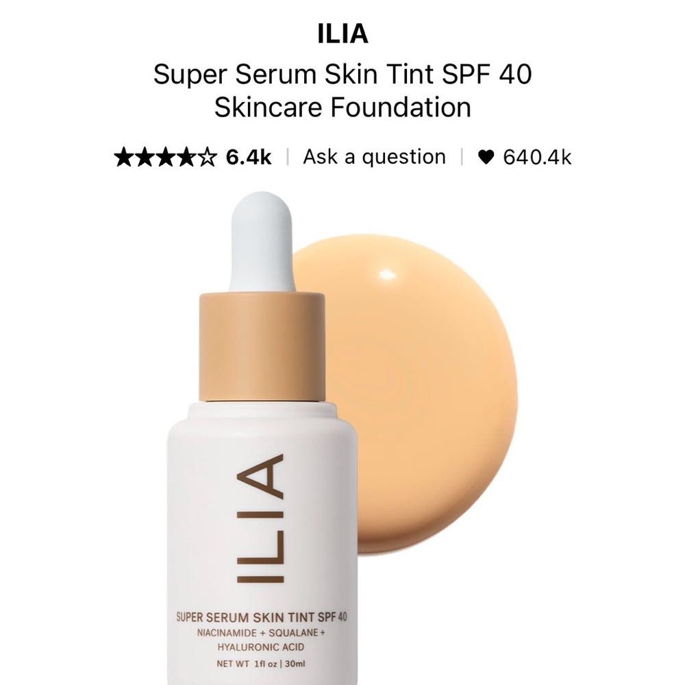 ILIA Super Serum Skin Tint SPF 40 - Formosa